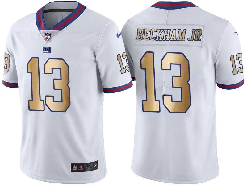 Nike Men & Women & Youth Giants 13 Odell Beckham Jr White Limited Golden Color Rush Jersey,We sell and wholesale Nike Men & Women & Youth Giants 13 Odell Beckham Jr White Limited Golden Color Rush Jersey on line form chian!